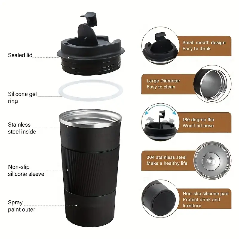 Reusable Coffee Cup with Lid 17 oz - Image 3