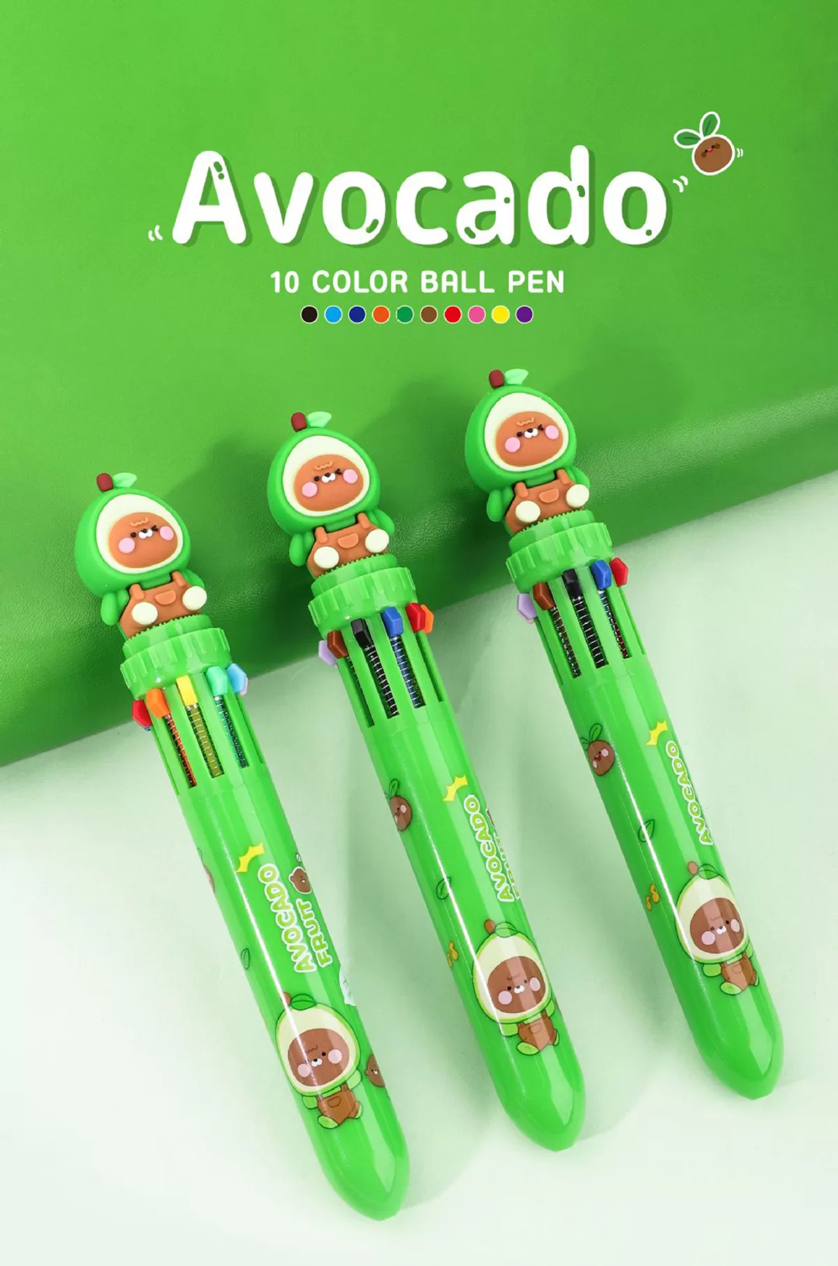 Cute Avocado Ballpoint Pen- 10 Colors - Image 7