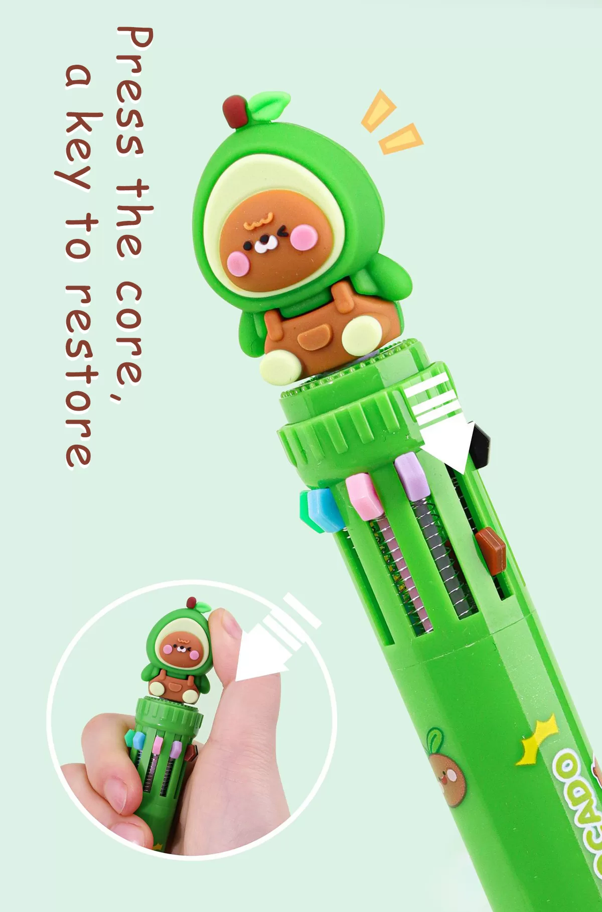 Cute Avocado Ballpoint Pen- 10 Colors - Image 9