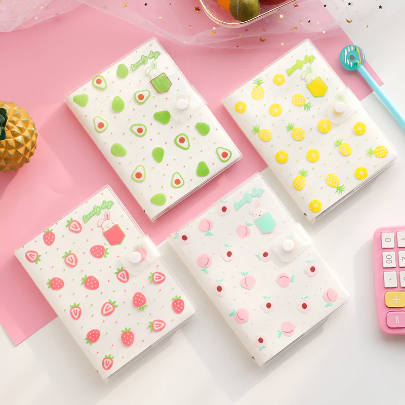 Cute Fruits Notebook Color Pages&Plastic Cover