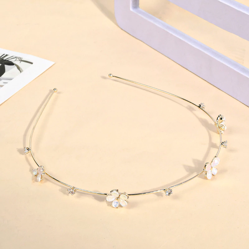 Resin Flower Hair Band - Gold