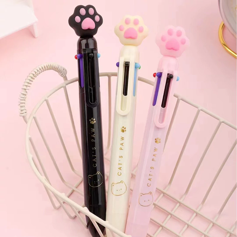 Lucky Cat Paw Six Colors Ballpoint Pen