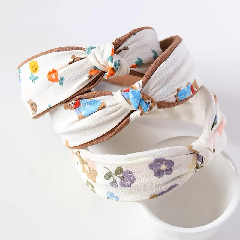 Teddy Bear Fabric Wide Headband