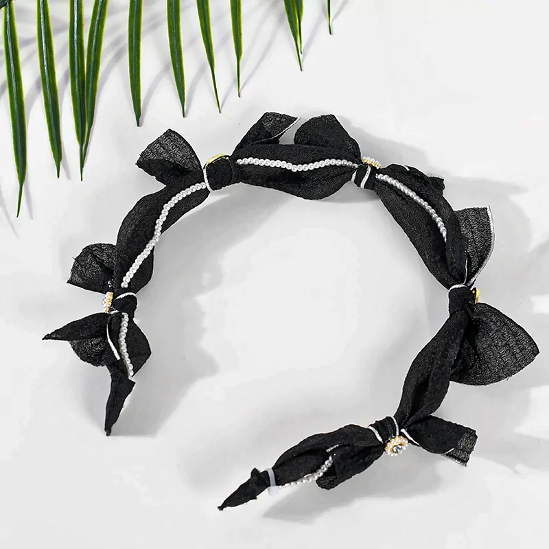 Pearl Bow Fabric Headband