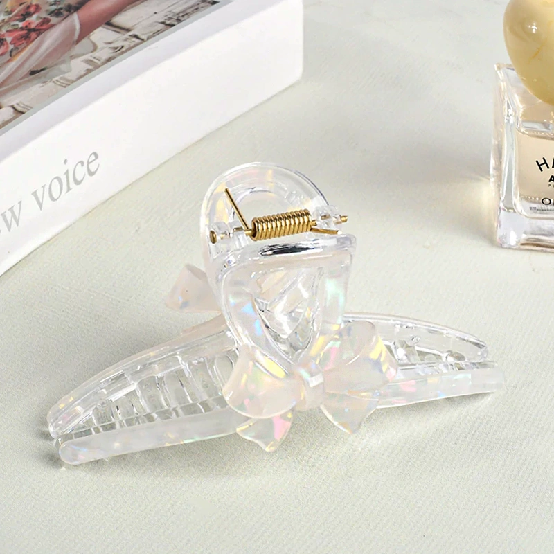 Shiny Bowknot Cross Claw Hair Clip