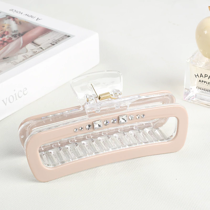 Rhinestone Rectangle Claw Hair Clip