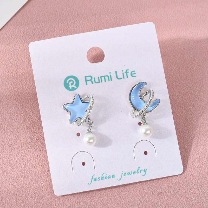 Star Moon Stud Earring