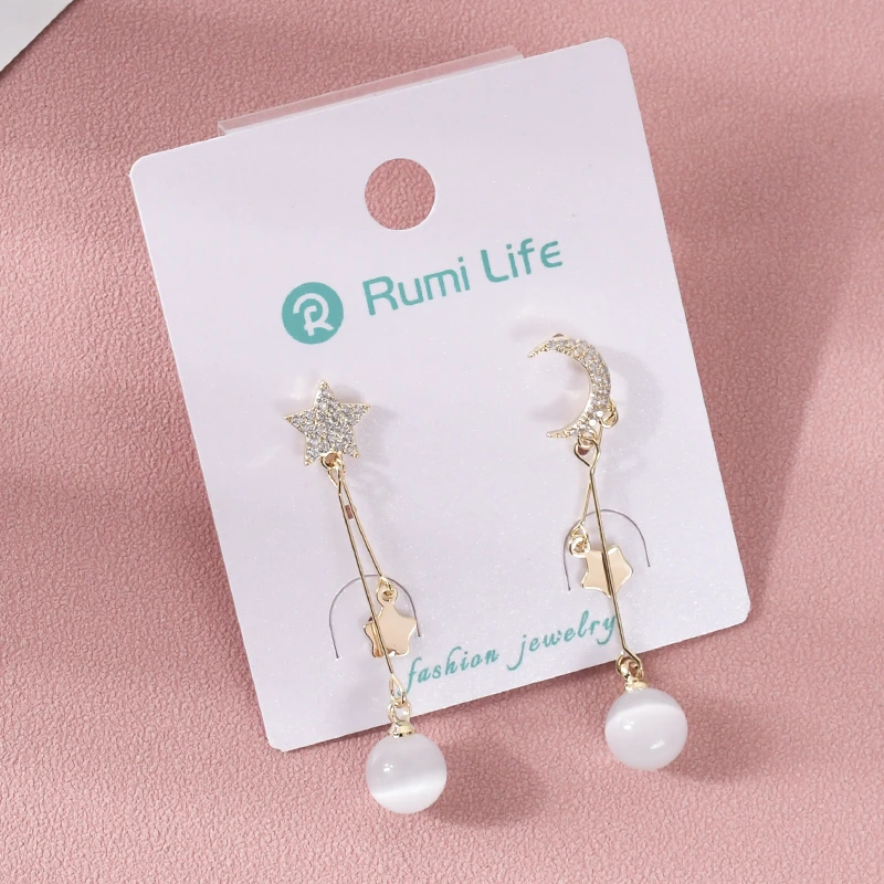 Moon&Star Metal Dangle Earring