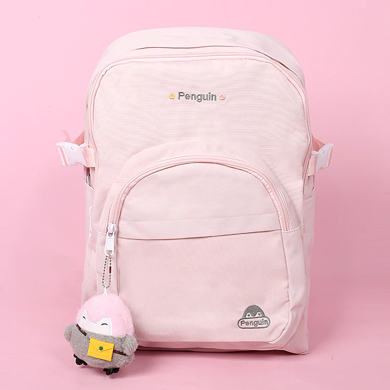 Penguin Pendant Backpack - Pink