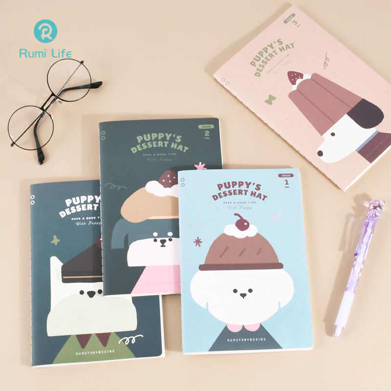 Puppy's Dessert Hat Notebook A5 Set